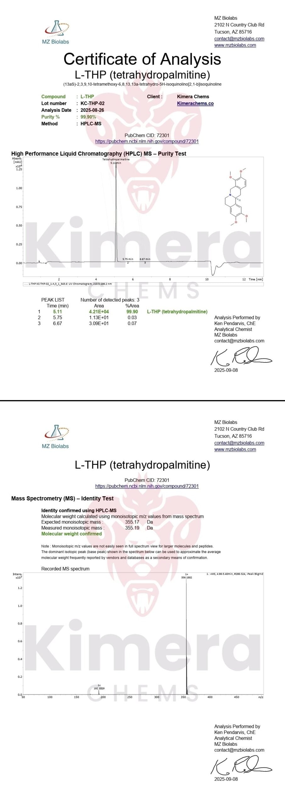 L-Tetrahydropalmatine (L-THP) L-Tetrahydropalmatine (L-THP)