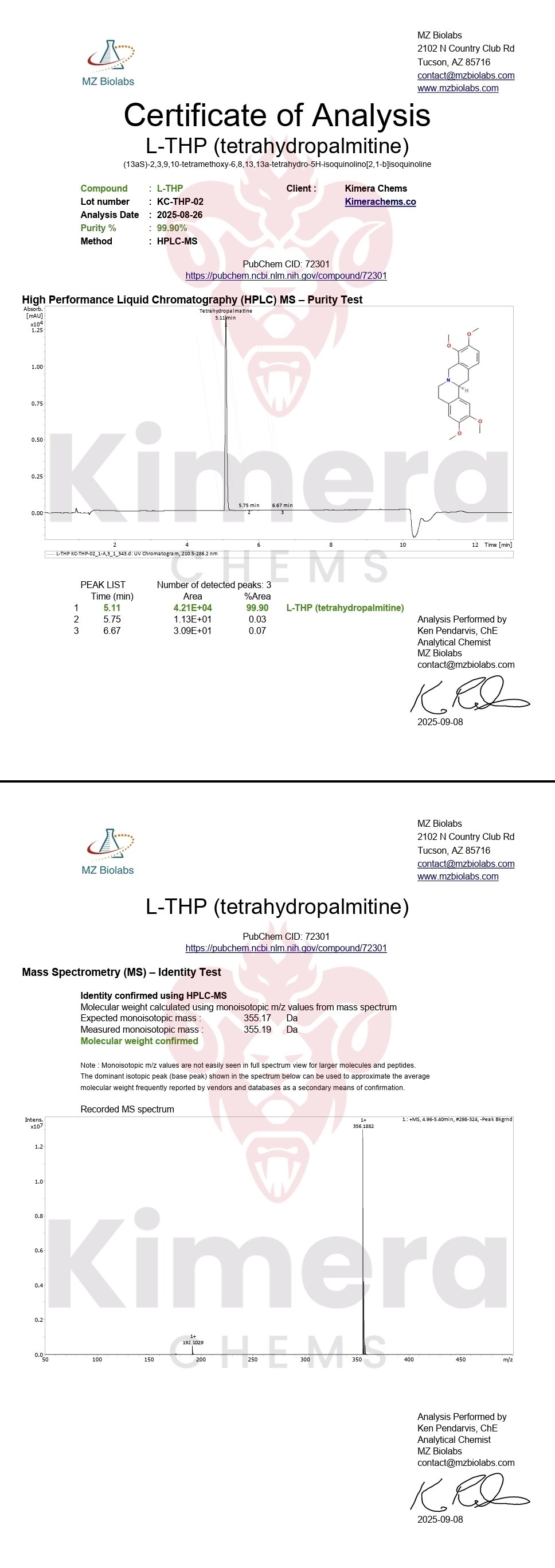 L-Tetrahydropalmatine (L-THP) L-Tetrahydropalmatine (L-THP)